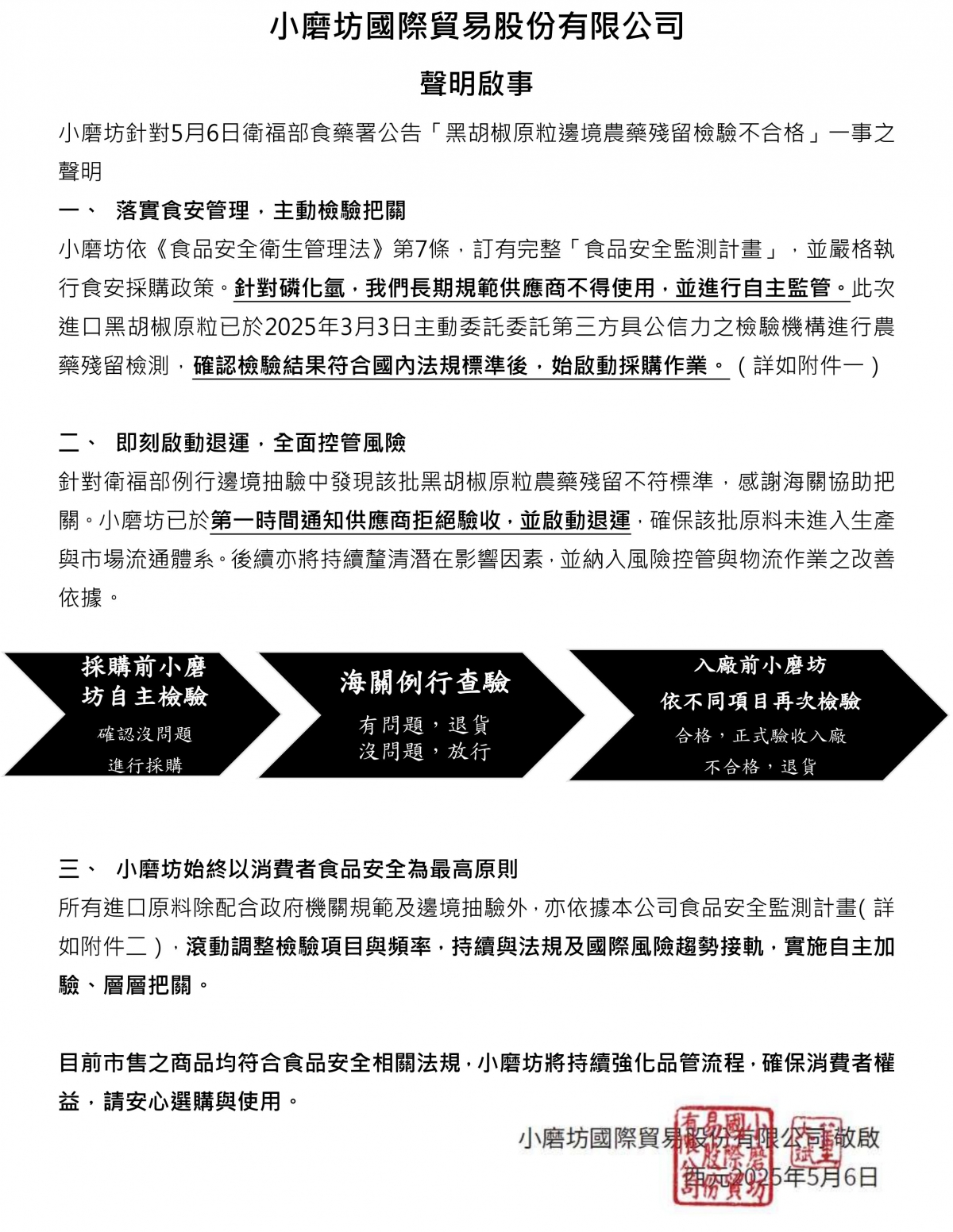 市場傳播部 黑胡椒原粒邊境農藥檢驗不合格聲明啟事 0429_page-0001